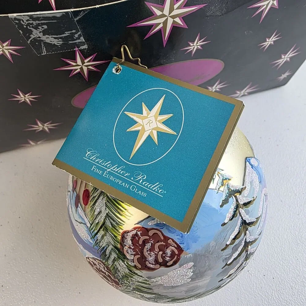 Christopher Radko Large Ball Ornament Very Rare HTF Alaska Box Handpainted New
